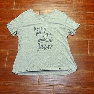 Super cute "There is power in the name of jesus" t-shirt